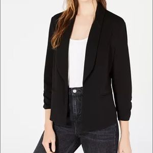 BAR III Ruched-Sleeve Blazer (black) size XS